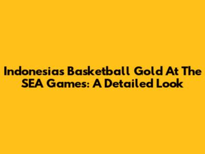 Indonesia's Basketball Gold At The SEA Games: A Detailed Look