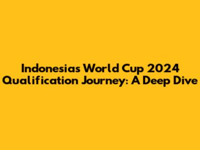 Indonesia's World Cup 2024 Qualification Journey: A Deep Dive