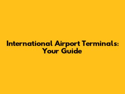 International Airport Terminals: Your Guide
