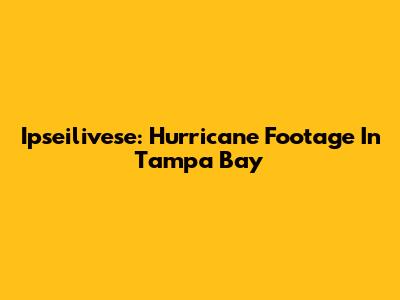 Ipseilivese: Hurricane Footage In Tampa Bay