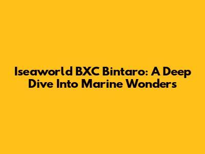 Iseaworld BXC Bintaro: A Deep Dive Into Marine Wonders