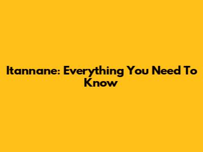 Itannane: Everything You Need To Know