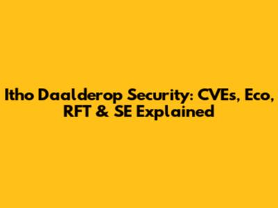 Itho Daalderop Security: CVEs, Eco, RFT & SE Explained