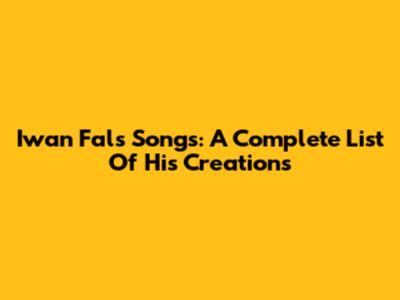 Iwan Fals Songs: A Complete List Of His Creations