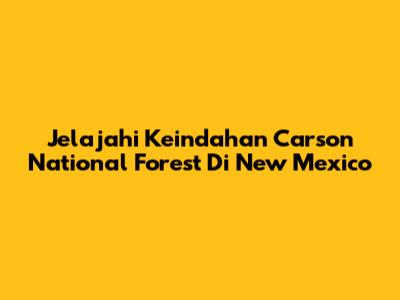 Jelajahi Keindahan Carson National Forest Di New Mexico