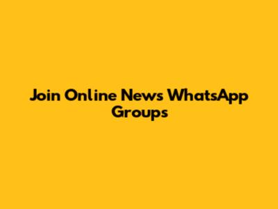 Join Online News WhatsApp Groups