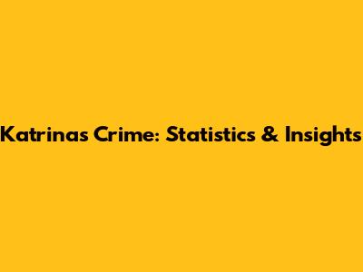 Katrina's Crime: Statistics & Insights
