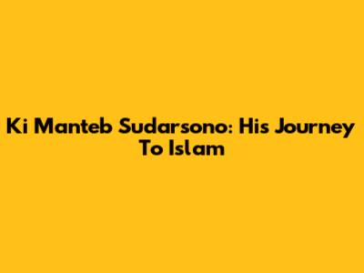 Ki Manteb Sudarsono: His Journey To Islam