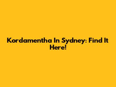 Kordamentha In Sydney: Find It Here!