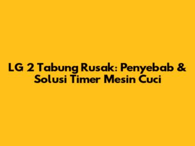 LG 2 Tabung Rusak: Penyebab & Solusi Timer Mesin Cuci