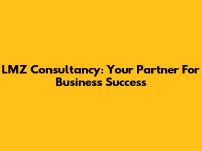 LMZ Consultancy: Your Partner For Business Success