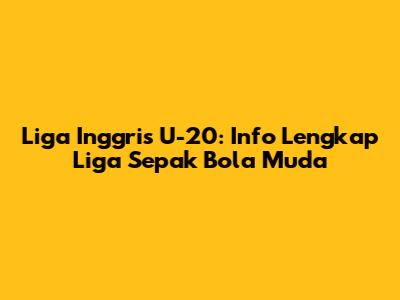 Liga Inggris U-20: Info Lengkap Liga Sepak Bola Muda