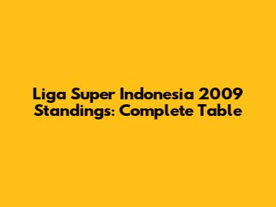Liga Super Indonesia 2009 Standings: Complete Table