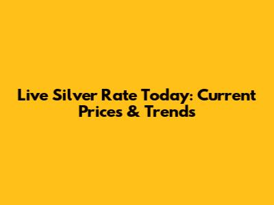 Live Silver Rate Today: Current Prices & Trends