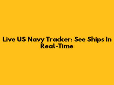 Live US Navy Tracker: See Ships In Real-Time