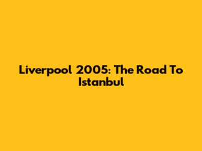 Liverpool 2005: The Road To Istanbul