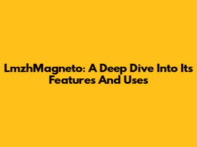 LmzhMagneto: A Deep Dive Into Its Features And Uses