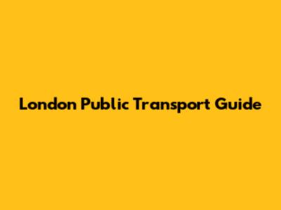 London Public Transport Guide