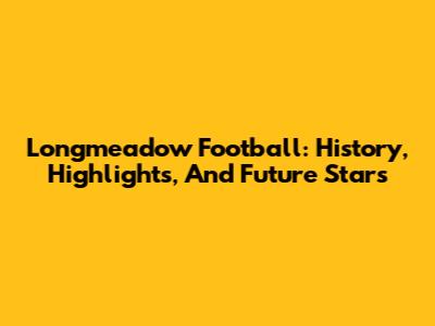 Longmeadow Football: History, Highlights, And Future Stars