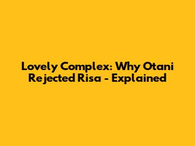 Lovely Complex: Why Otani Rejected Risa - Explained