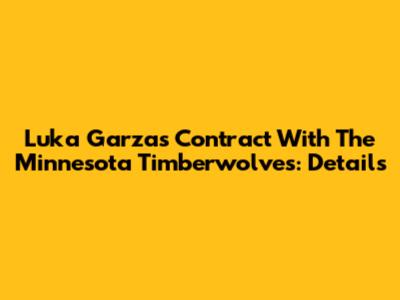 Luka Garza's Contract With The Minnesota Timberwolves: Details