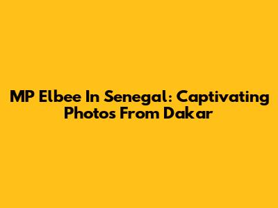 MP Elbee In Senegal: Captivating Photos From Dakar