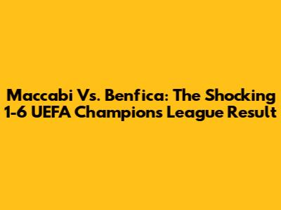 Maccabi Vs. Benfica: The Shocking 1-6 UEFA Champions League Result