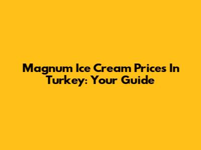 Magnum Ice Cream Prices In Turkey: Your Guide