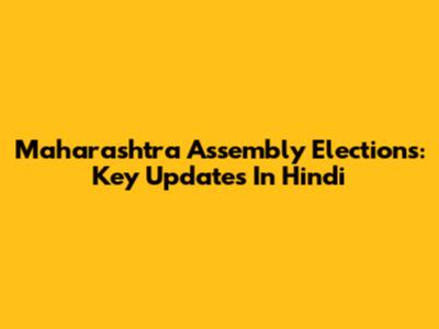 Maharashtra Assembly Elections: Key Updates In Hindi
