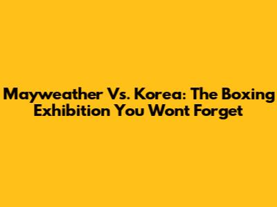 Mayweather Vs. Korea: The Boxing Exhibition You Won't Forget