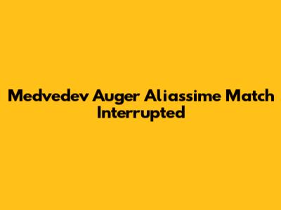 Medvedev Auger Aliassime Match Interrupted