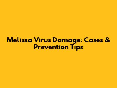 Melissa Virus Damage: Cases & Prevention Tips
