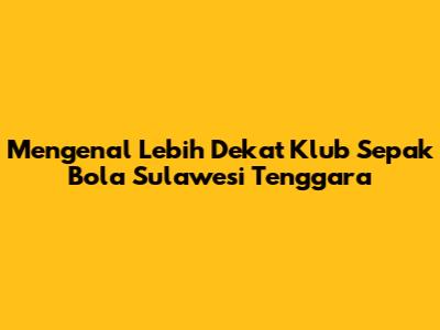 Mengenal Lebih Dekat Klub Sepak Bola Sulawesi Tenggara