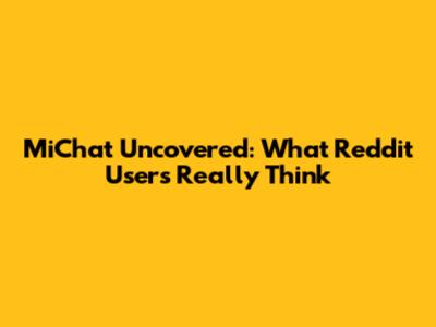 MiChat Uncovered: What Reddit Users Really Think