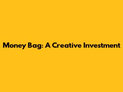 Money Bag: A Creative Investment