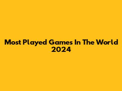 Most Played Games In The World 2024