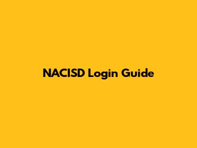 NACISD Login Guide