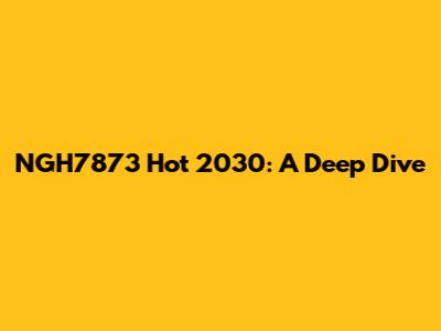 NGH7873 Hot 2030: A Deep Dive