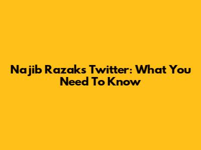 Najib Razak's Twitter: What You Need To Know