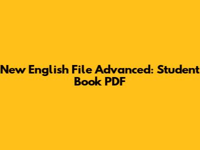 New English File Advanced: Student Book PDF