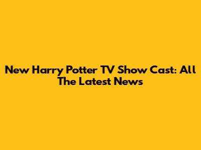 New Harry Potter TV Show Cast: All The Latest News