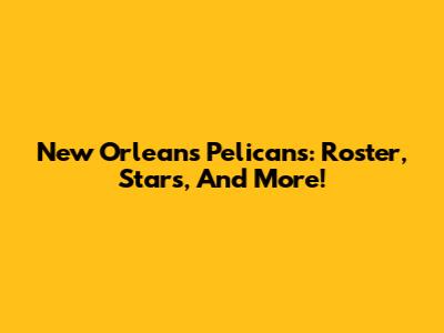 New Orleans Pelicans: Roster, Stars, And More!