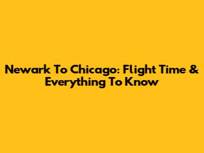 Newark To Chicago: Flight Time & Everything To Know
