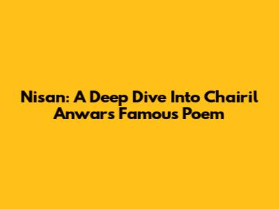 Nisan: A Deep Dive Into Chairil Anwar's Famous Poem