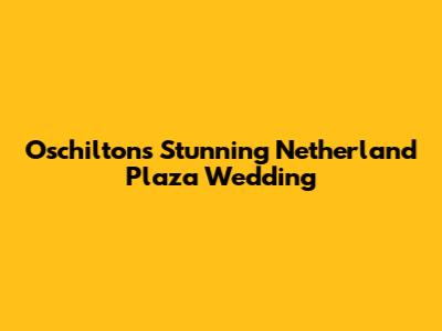 O'schilton's Stunning Netherland Plaza Wedding