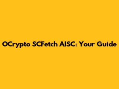 OCrypto SCFetch AISC: Your Guide