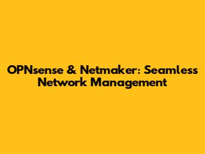 OPNsense & Netmaker: Seamless Network Management