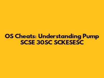 OS Cheats: Understanding Pump SCSE 30SC SCKESESC