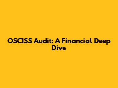 OSCISS Audit: A Financial Deep Dive