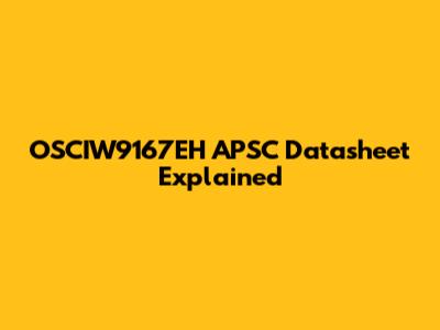 OSCIW9167EH APSC Datasheet Explained